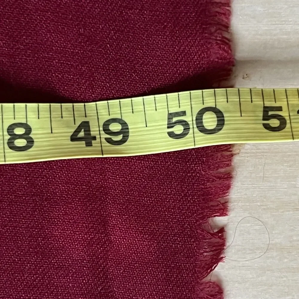 Vintage Rodier Scarf wool multicolor oversize blue burgundy 50 x 53